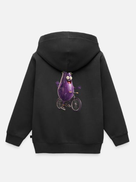 Aubergine Fahrrad - Kinder Premium Organic Hoodie - Schwarz
