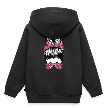Rétro Rockabilly Girl Cadeau - Sweat Premium à capuche enfant bio - noir - Dos - AI Model Kid Male (0cm)
