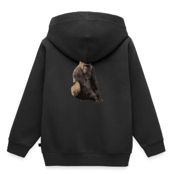 gorilla - Kinder Premium hoodie biologisch - zwart - Achter - AI Model Kid Male (0cm)