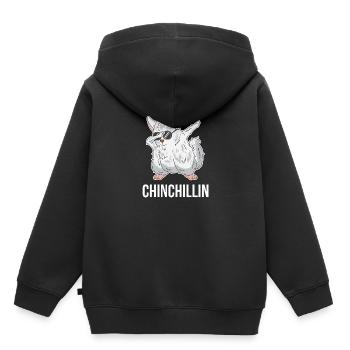 Tamponner Chinchillas Chinchillin cadeau pour rongeurs - Sweat Premium à capuche enfant bio - noir - Dos - AI Model Kid Male (0cm)