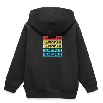 L’islam musulman est la paix - Sweat Premium à capuche enfant bio - noir - Dos - AI Model Kid Male (0cm)