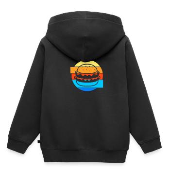 Cheeseburger Burger - Kinder Premium Organic Hoodie - Schwarz - Hinten - AI Model Kid Male (0cm)