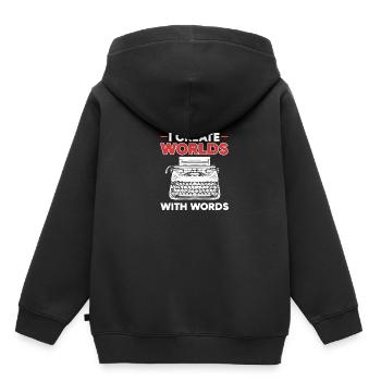 Autor - Kinder Premium Organic Hoodie - Schwarz - Hinten - AI Model Kid Male (0cm)