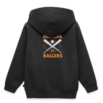 Baseball Großvater Opa - Kinder Premium Organic Hoodie - Schwarz - Hinten - AI Model Kid Male (0cm)