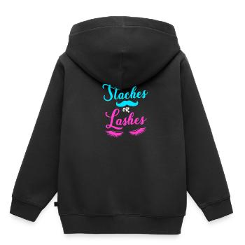 Gender Reveal - Kinder Premium Organic Hoodie - Schwarz - Hinten - AI Model Kid Male (0cm)