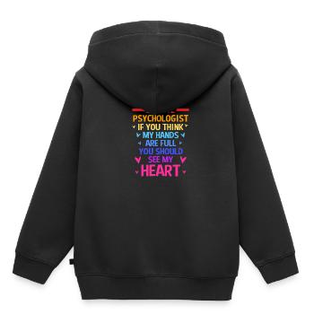 Schulpsychologe Psychologe Psychotherapeut - Kinder Premium Organic Hoodie - Schwarz - Hinten - AI Model Kid Male (0cm)