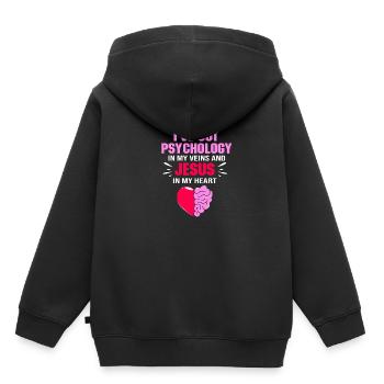 Schulpsychologe Psychologe Psychotherapeut - Kinder Premium Organic Hoodie - Schwarz - Hinten - AI Model Kid Male (0cm)