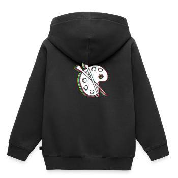 Maler - Kinder Premium Organic Hoodie - Schwarz - Hinten - AI Model Kid Male (0cm)