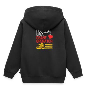 Grue de chantier de chantier de chantier de construction - Sweat Premium à capuche enfant bio - noir - Dos - AI Model Kid Male (0cm)