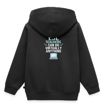 Professeur d’anglais Professeur d’anglais - Sweat Premium à capuche enfant bio - noir - Dos - AI Model Kid Male (0cm)