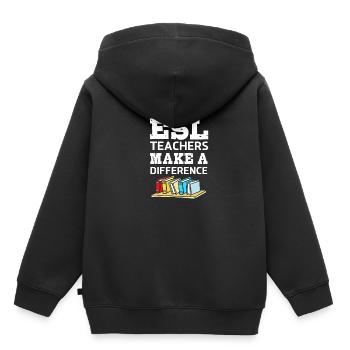 Professeur d’anglais Professeur d’anglais - Sweat Premium à capuche enfant bio - noir - Dos - AI Model Kid Male (0cm)