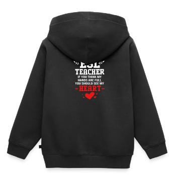 Professeur d’anglais Professeur d’anglais - Sweat Premium à capuche enfant bio - noir - Dos - AI Model Kid Male (0cm)
