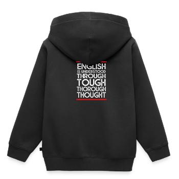 Professeur d’anglais Professeur d’anglais - Sweat Premium à capuche enfant bio - noir - Dos - AI Model Kid Male (0cm)