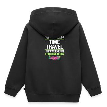 Généalogie de l’arbre généalogique - Sweat Premium à capuche enfant bio - noir - Dos - AI Model Kid Male (0cm)