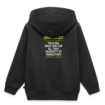 Généalogie de l’arbre généalogique - Sweat Premium à capuche enfant bio - noir - Dos - AI Model Kid Male (0cm)