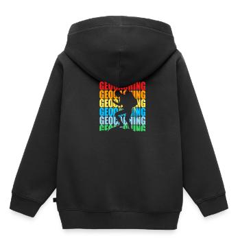 Geocaching Geocache Geocacher - Kids Premium Organic Hoodie - black - Back - AI Model Kid Male (0cm)
