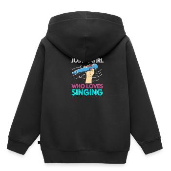 Karaoke - Kinder Premium Organic Hoodie - Schwarz - Hinten - AI Model Kid Male (0cm)