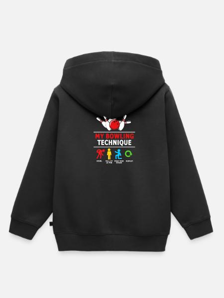 Bowling - Kinder Premium Organic Hoodie - Schwarz