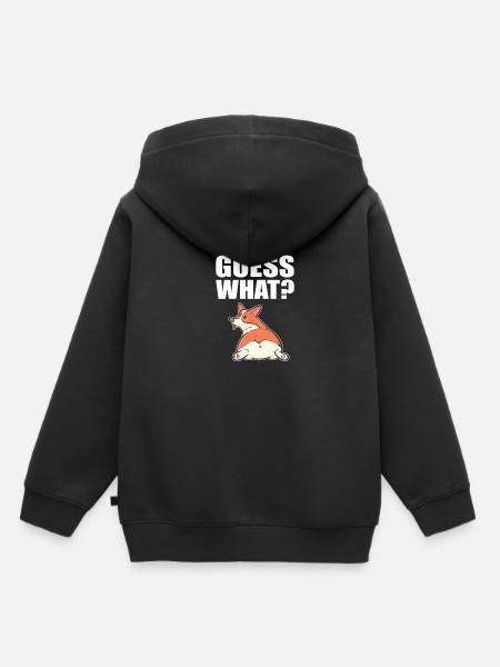 Corgi - Kinder Premium Organic Hoodie - Schwarz