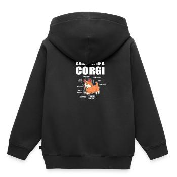 Anatomie du corgi - Sweat Premium à capuche enfant bio - noir - Dos - AI Model Kid Male (0cm)