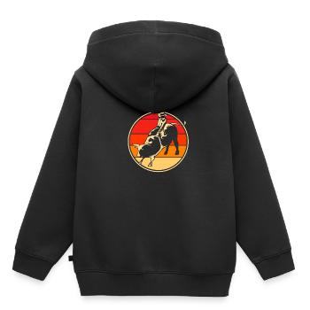 Rodeo - Kinder Premium Organic Hoodie - Schwarz - Hinten - AI Model Kid Male (0cm)