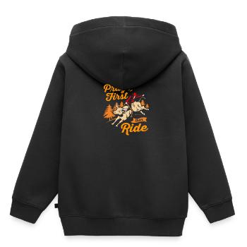 Rodeo - Kinder Premium Organic Hoodie - Schwarz - Hinten - AI Model Kid Male (0cm)