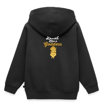 Positivité corporelle - Sweat Premium à capuche enfant bio - noir - Dos - AI Model Kid Male (0cm)