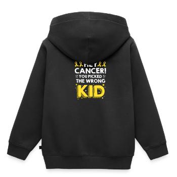 Krebs Kind - Kinder Premium Organic Hoodie - Schwarz - Hinten - AI Model Kid Male (0cm)