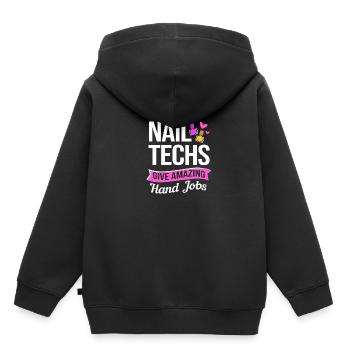 Créatrice d'ongles, esthéticienne, cosmétique pour les ongles - Sweat Premium à capuche enfant bio - noir - Dos - AI Model Kid Male (0cm)