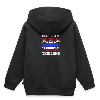 Thaïlande Langue thaïlandaise - Sweat Premium à capuche enfant bio - noir - Dos - AI Model Kid Male (0cm)
