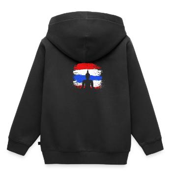 Thaïlande - Sweat Premium à capuche enfant bio - noir - Dos - AI Model Kid Male (0cm)