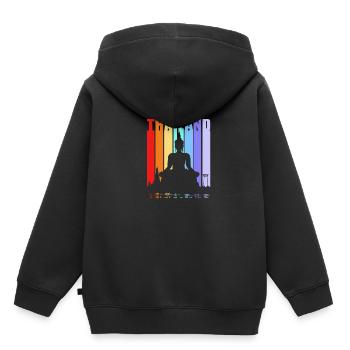 Thaï - Sweat Premium à capuche enfant bio - noir - Dos - AI Model Kid Male (0cm)