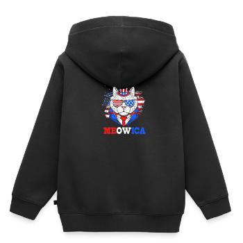 Vierter Juli Nationalfarben Nationalfeiertag USA - Kinder Premium Organic Hoodie - Schwarz - Hinten - AI Model Kid Male (0cm)