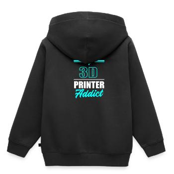 3D Druck Drucken Prototyp - Kinder Premium Organic Hoodie - Schwarz - Hinten - AI Model Kid Male (0cm)