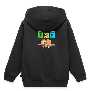 Faultier Faulheit Faulenzer Morgenmuffel - Kinder Premium Organic Hoodie - Schwarz - Hinten - AI Model Kid Male (0cm)