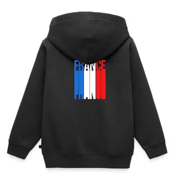 France - Kids Premium Organic Hoodie - black - Back - AI Model Kid Male (0cm)