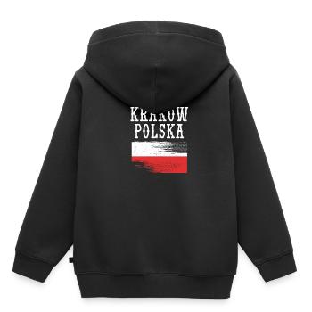 Pologne Polonais - Sweat Premium à capuche enfant bio - noir - Dos - AI Model Kid Male (0cm)