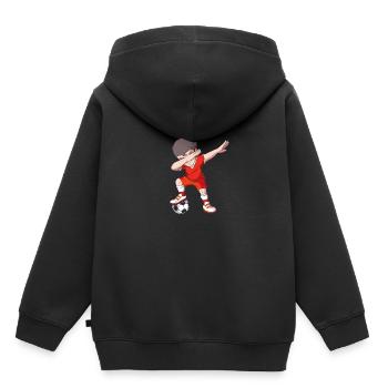 Pologne Polonais - Sweat Premium à capuche enfant bio - noir - Dos - AI Model Kid Male (0cm)