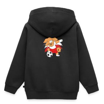 Pologne Polonais - Sweat Premium à capuche enfant bio - noir - Dos - AI Model Kid Male (0cm)