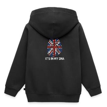 Angleterre - Sweat Premium à capuche enfant bio - noir - Dos - AI Model Kid Male (0cm)