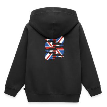Angleterre - Sweat Premium à capuche enfant bio - noir - Dos - AI Model Kid Male (0cm)