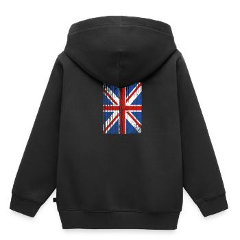 Angleterre Anglais - Sweat Premium à capuche enfant bio - noir - Dos - AI Model Kid Male (0cm)