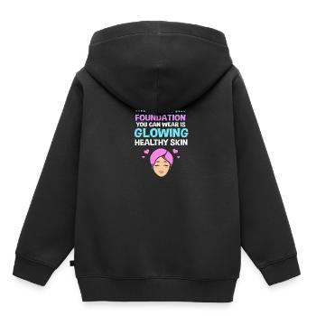 Maquillage esthéticienne - Sweat Premium à capuche enfant bio - noir - Dos - AI Model Kid Male (0cm)