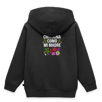 Latina Mutter Latino - Kinder Premium Organic Hoodie - Schwarz - Hinten - AI Model Kid Male (0cm)
