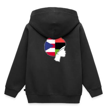 Afro Latina - Sweat Premium à capuche enfant bio - noir - Dos - AI Model Kid Male (0cm)