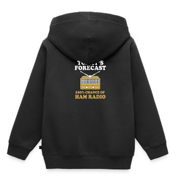 Amateur Radio Radio - Sweat Premium à capuche enfant bio - noir - Dos - AI Model Kid Male (0cm)