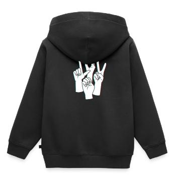 Sign language sign ASL deaf - Kids Premium Organic Hoodie - black - Back - AI Model Kid Male (0cm)