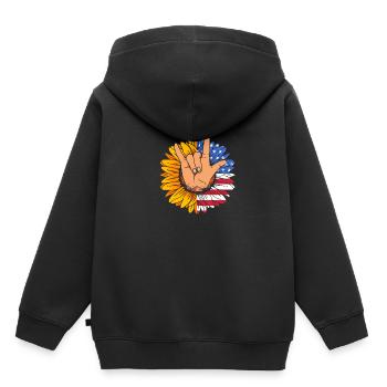 Sign language sign ASL deaf - Kids Premium Organic Hoodie - black - Back - AI Model Kid Male (0cm)