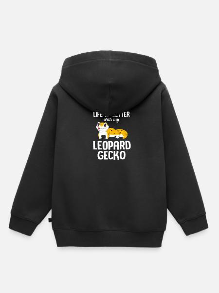 Leopard Gecko - Kinder Premium Organic Hoodie - Schwarz