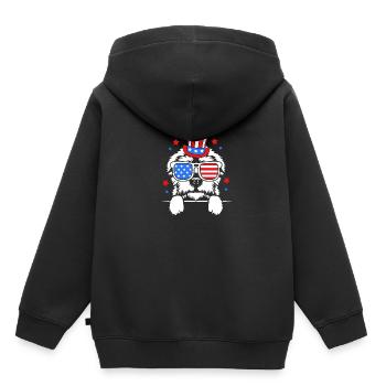 Chien maltais - Sweat Premium à capuche enfant bio - noir - Dos - AI Model Kid Male (0cm)